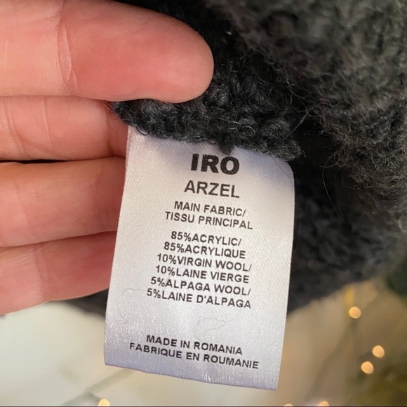 IRO Colorblock Ecru and Charcoal Gray Sweater - Picture 13 of 15